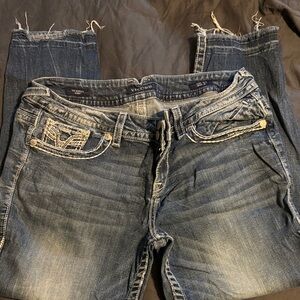 Vigoss Women's Distressed Blue Boot Cut Jeans